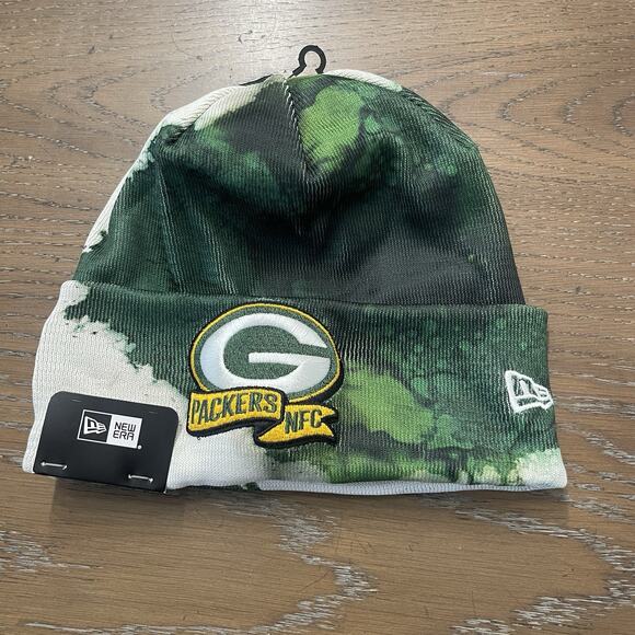 New Era NFL Green Bay Packers Ink Die Knit Hat Beanie Cap OSFM Football Logo - Picture 1 of 6